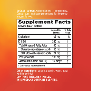 MegaRed 350mg Superior Omega-3 Krill Oil Softgels